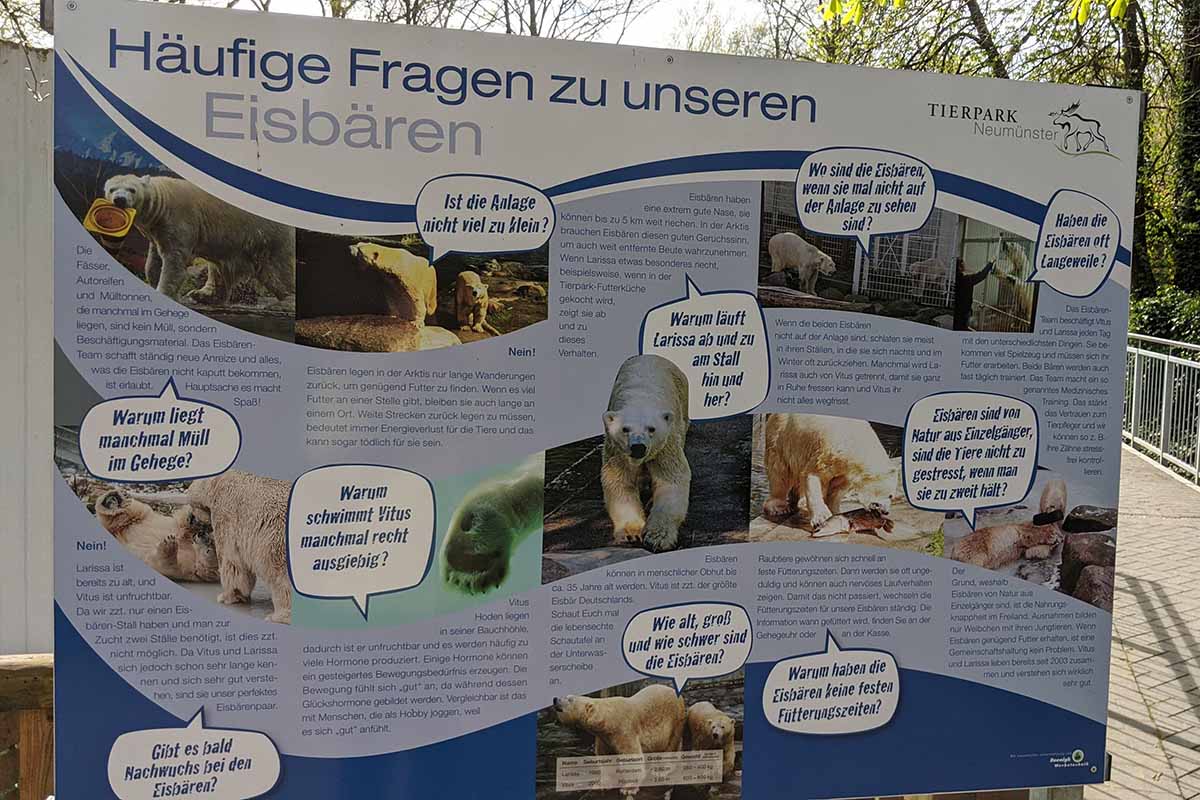 Schild in einem Tierpark