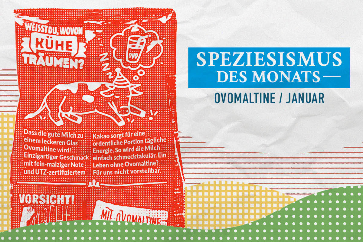 PETA Motiv Speziesismus des Monats Ovomaltine