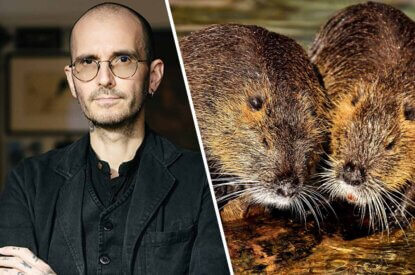 Collage. Mark Benecke und Nutria